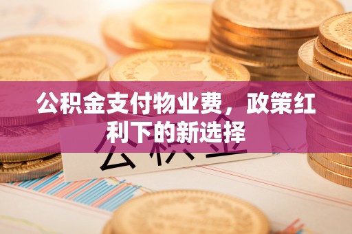 德宏公积金支付物业费，政策红利下的新选择