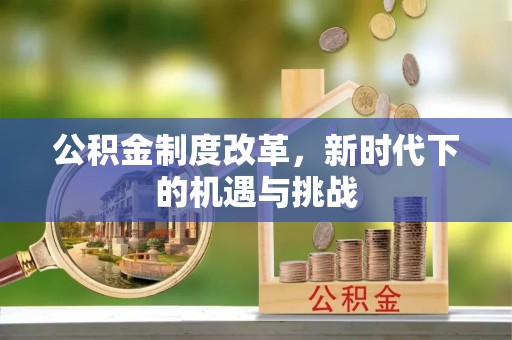 德宏公积金制度改革，新时代下的机遇与挑战